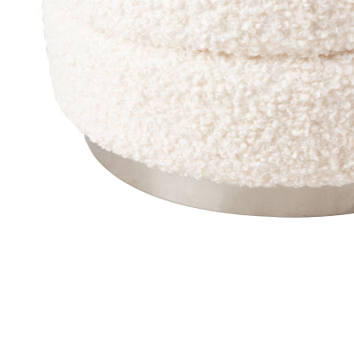Ivory Boucle Ottoman
